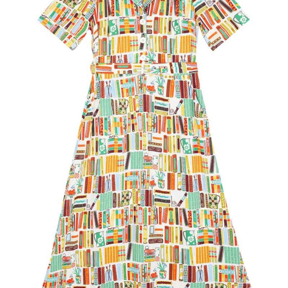 Adorable Joanie bookshelf print dress. NWT. US Women’s 14. Make an offer! - Picture 10 of 14